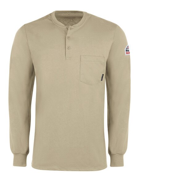Bulwark Men's FR Lightweight Henley in Khaki